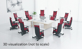 Outpatient monitoring wards space optimization (3D visualisation)