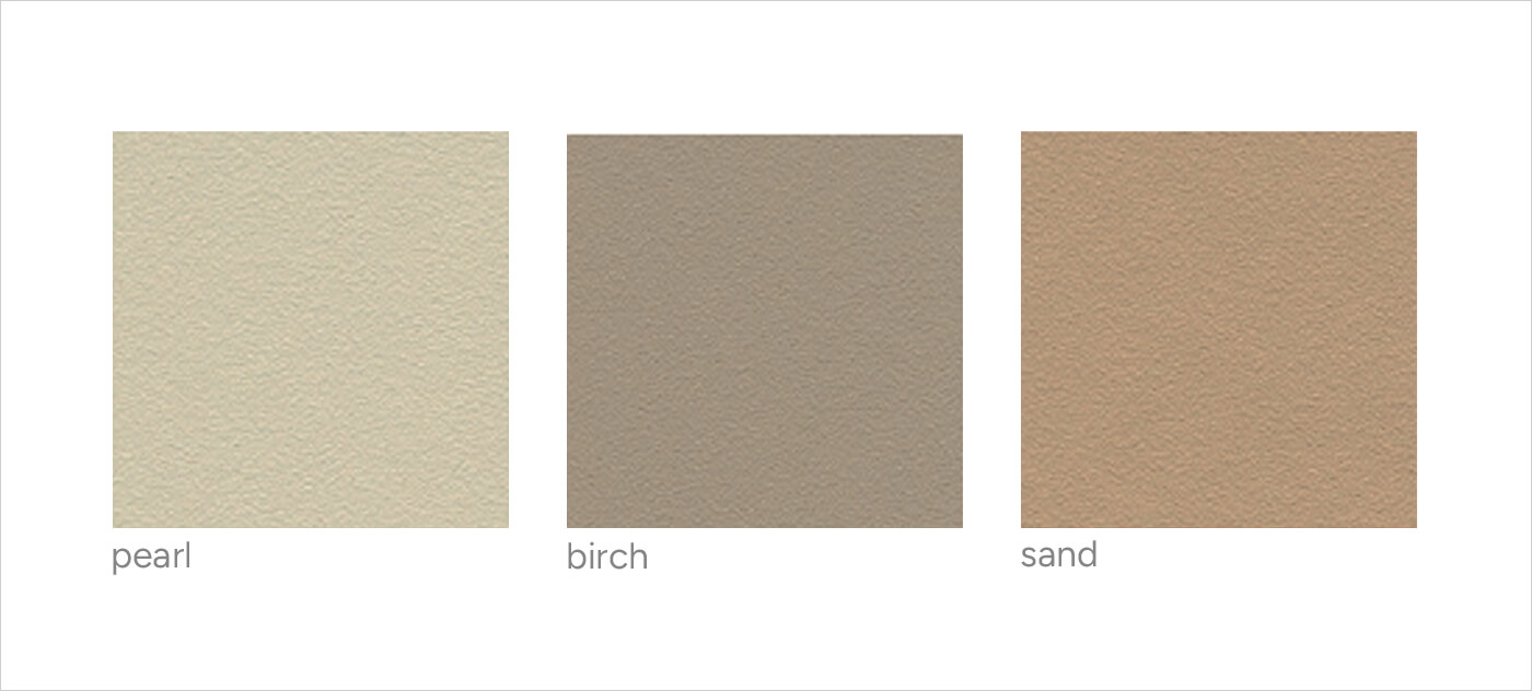 Farben für klinische Räume: pearl, birch und sand