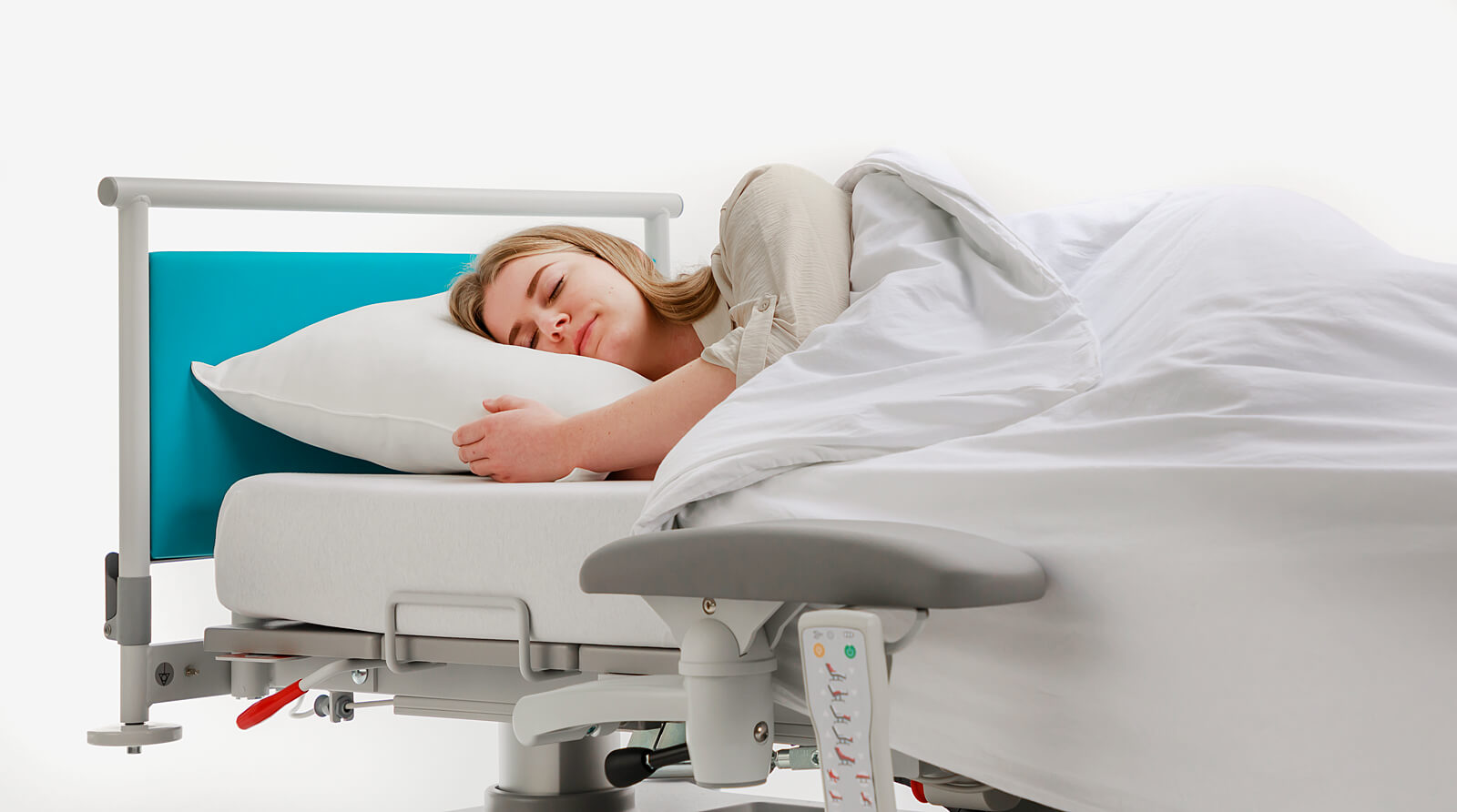Therapiestuhl Dream Line: Bild zeigt eine liegende Patientin im Therapiestuhl